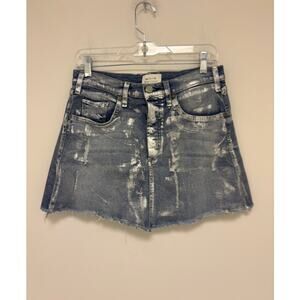 Mcguire metallic denim skirt Size 28 Blue Metallic